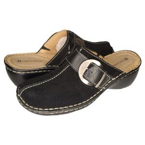 NATURALIZER steffi black suede clog mule size 7 M